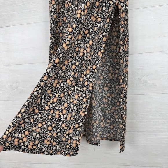 Nili Lotan x Target Liberty Floral Maxi A-Line Skirt Size Small Black Side Slit - Picture 4 of 14